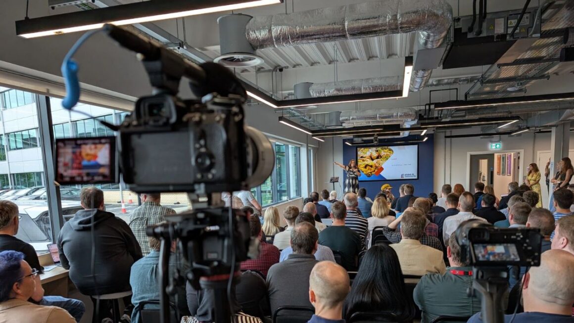 A conference talk being recorded